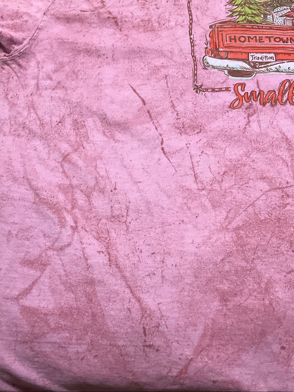 Comfort Colors Pink Tie-Dye Christmas Truck Tee - Picture 6 of 9